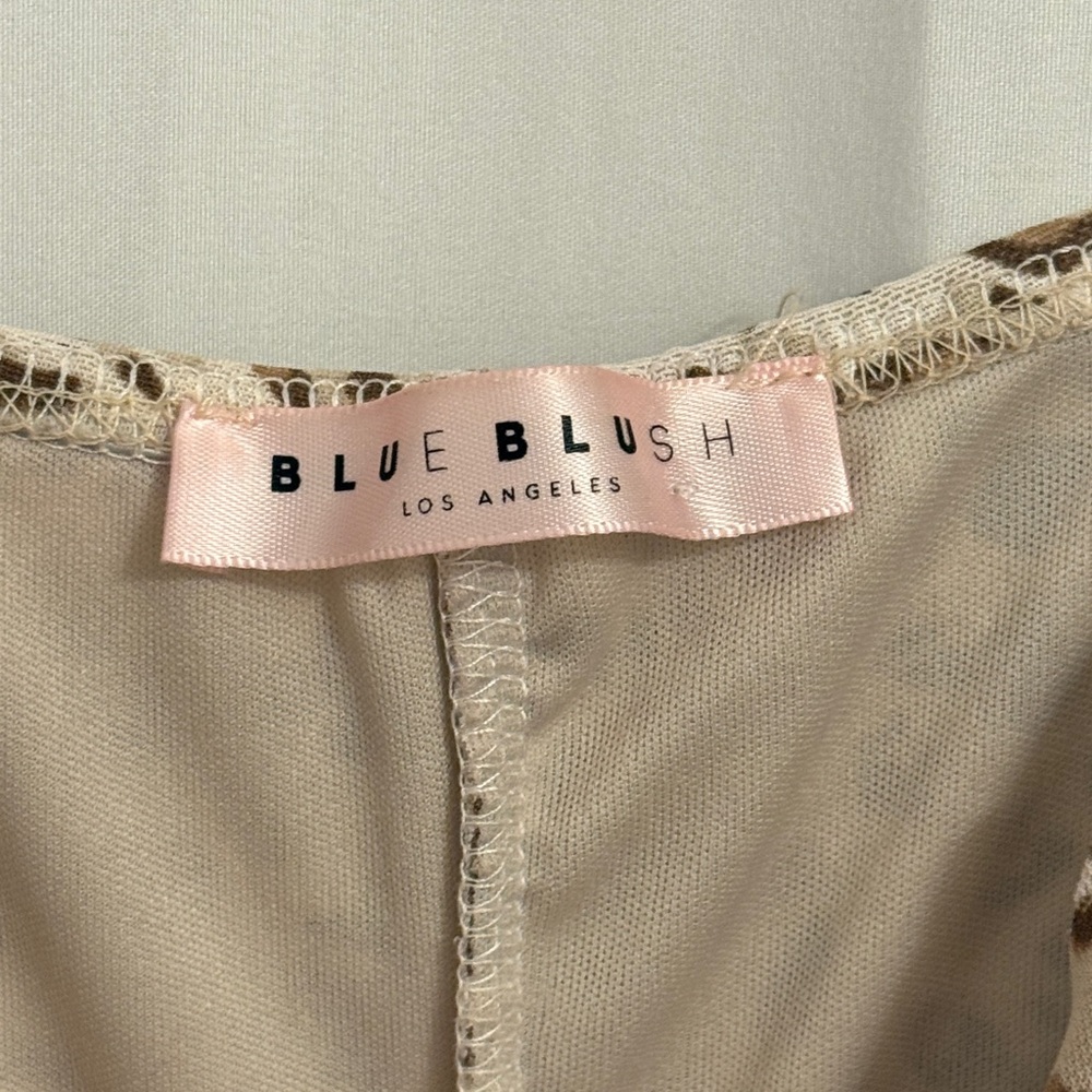 Leopard Print Mini Dress- Blue Blush - Picture 4 of 5
